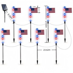 8-Piece Flag Light Set, 4Th of July Decorations 8 Lighting Modes, 8-In-1 America