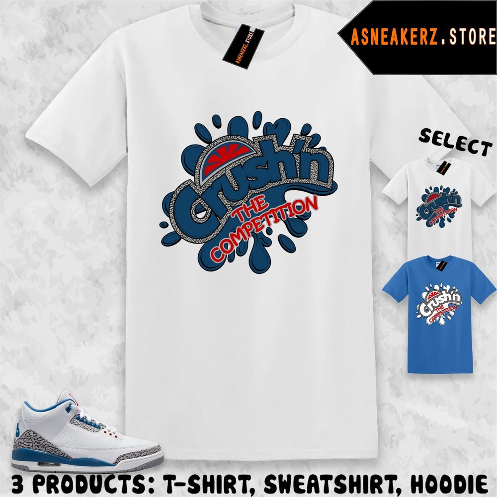 Tee Shirt Matching AJ 3 OG True Blue 2026 To Match Sneaker Fresh Crush T-Shirt