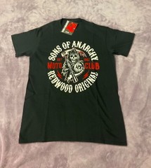 2 Sons Of Anarchy Shirts Redwood Original Moto Club OutLaw Black T Shirts Small