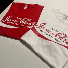 Enjoy Jesus Christ Cool T-Shirt Thou Shall Never Thirst Funny vintage Jesus Cola