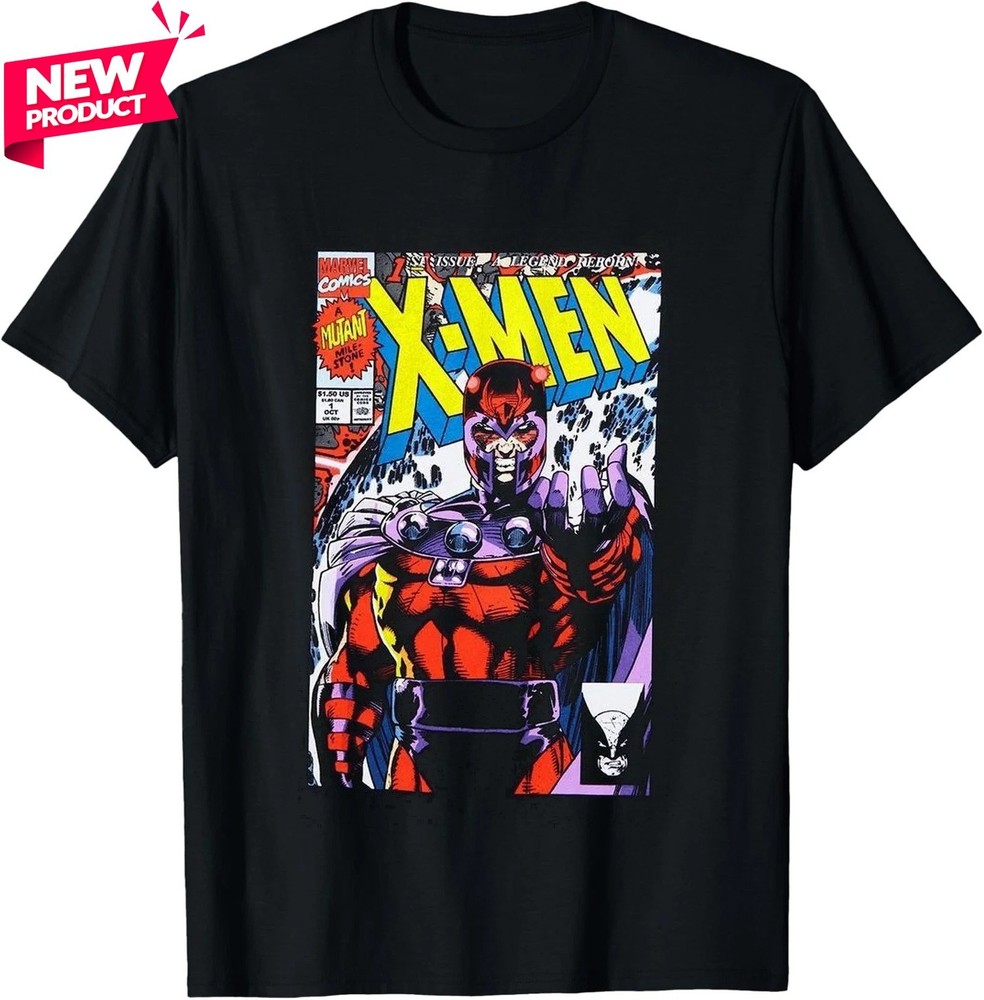 X-Men Mens T-Shirt – Magneto Jim Lee Issue I Crushing Force Image