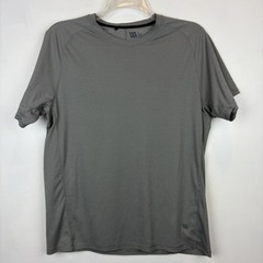 VRST Gym Shirt Mens Large Short Sleeve Gray Tee Running Lightweight Athletic