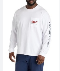 Vineyard Vines Mens Long Sleeve Cotton Football Tee Shirt Sz M EUC
