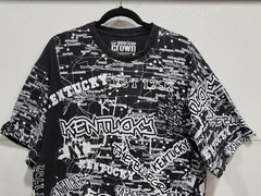 American Crown Large L Kentucky Black White All Over Map Print KY Tshirt Tee