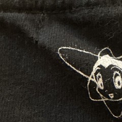 Vintage Tezuka Osamu L Astro Boy Hologram Graphic Tee Shirt Black Mighty Atom