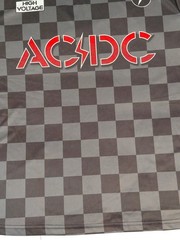 ACDC High Voltage Soccer Style Jersey Checkered V-neck Size XL Charcoal Black