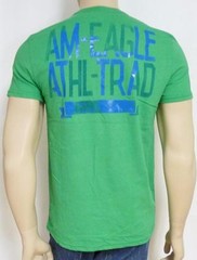American Eagle Outfitters AEO 25 47 Mens Green Double Logo T-Shirt AEO New NWT