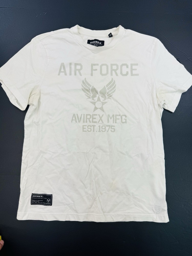 VINTAGE Avirex Shirt Mens Medium White Graphic T Tee Hip Hop Y2K Air Force