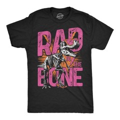 Mens Funny T Shirts Rad To The Bone Sarcastic Dinosaur Graphic Novelty Tee For