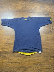 Vtg 80s Russell Reversible Shirt Navy/yellow Size XL Adult Thrashed Grunge