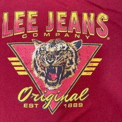 Lee Jeans Company Mens Red Tiger Graphic T-Shirt Classic Fit Large 100% Cotton