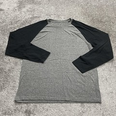 BCG Shirt Mens XL Gray Raglan Colorblock Baseball Tee Soft Casual Adult Lounge