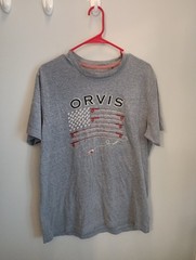 Orvis Classic Collection Graphic T Shirt Fishing American Flag Men’s Size L
