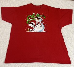 Vintage Snoopy Peanuts Chillin Joe Cool Holiday Red Shirt Size L