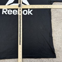 Reebok T-Shirt Men’s Large Black Sports Outdoors Soft Comfort Short Sleeve Used