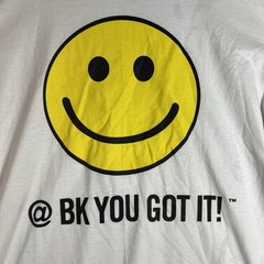 Hanes Shirt Mens L White Smiley Back Graphic Heavyweight 50/50 Cotton Polyester