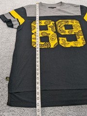 Maxi Milian New York Shirt Jersey Mens Black & Yellow Short Sleeve Paisley Large