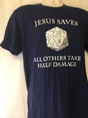 Anvil Lightweight Men’s Short Sleeve Crew Neck “Jesus Saves” Navy Shirt Size L
