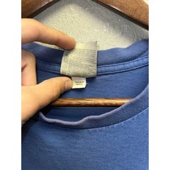 Nike Blue Blank Shirt Y2K Swoosh Just Do it Short Sleeve Long Length Tee 2000s L