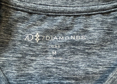 7 Diamonds Men’s Blue Heathered Core Active Tee Medium Performance Workout