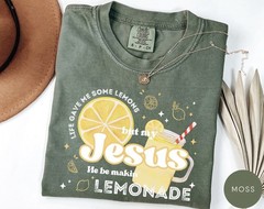 Comfort Colors Men’s S Cotton Jersey Crewneck Graphic Tee Jesus Lemonade