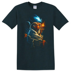 ET Alien Bike Glow Space Movie T Shirt Retro Sci Fi Fan Art Tee