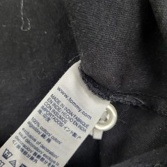 Tommy Hilfiger Shirt Mens Large Black Henley Embroidery