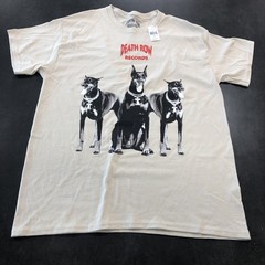 DEATH ROW RECORDS Shirt Mens Large L Beige RAP Hip Hop Knight DRE Snoop Dogg NWT
