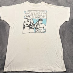Vintage 90s Roy Lichtenstein Flying Fish LA Art T-Shirt Mens Large White Graphic