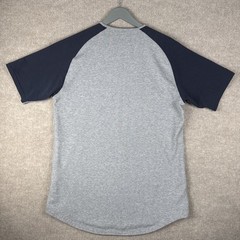 BYLT Drop Cut S/S T-Shirt Gray Maroon Raglan Large L Athletic Fit Stretch