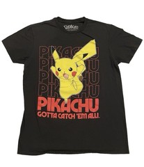 Pokemon Pikachu Gotta Catch Em All T-Shirt Black Unisex Size M Graphic Tee