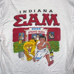 University of Indiana Sigma Alpha Mu Shirt Mens Large White 2025 Spring Rush MAD