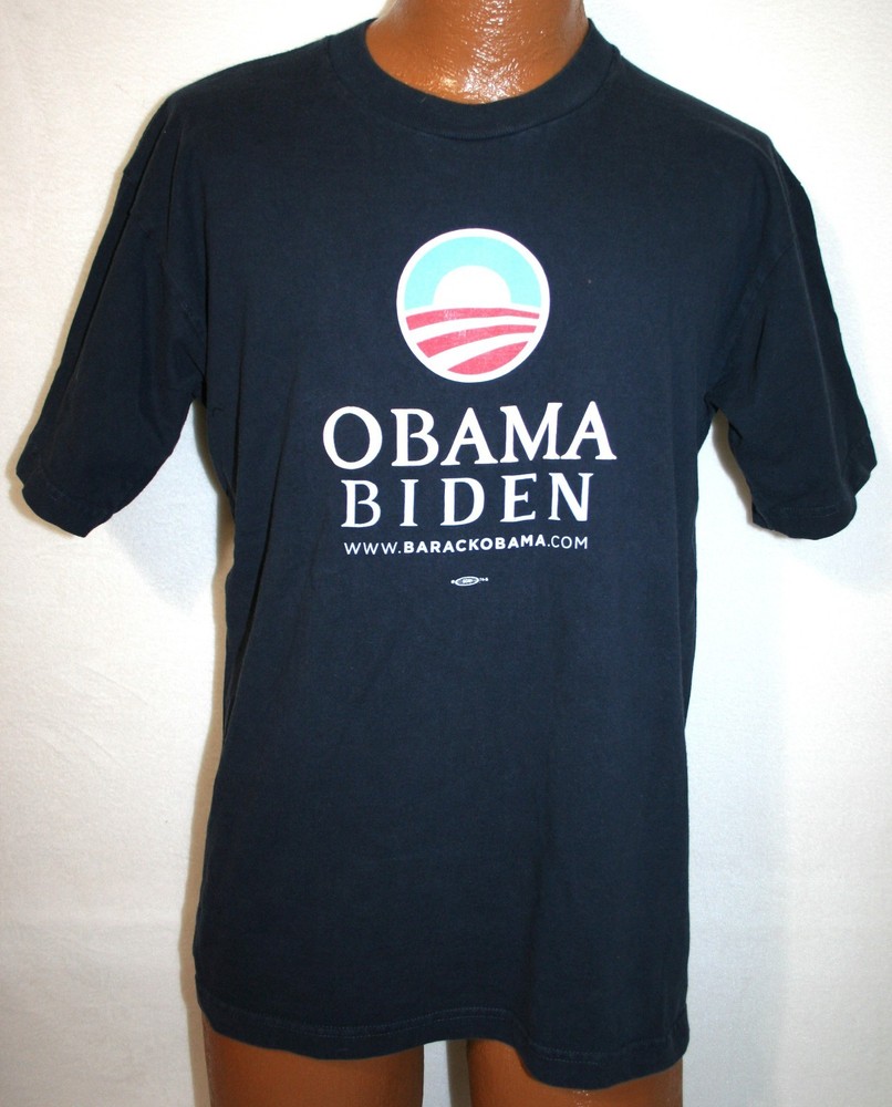BARAK OBAMA Joe Biden 2008 Presidential Campaign T-SHIRT L Union Made In USA