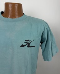 Vintage Hobie Shirt Mens Large Tight Fit 90s Surf T-shirt Windsurfing Vaporwave