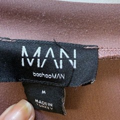 boohooMAN Mens Oversized Pocket T-Shirt Mauve Brown Size M Streetwear Casual