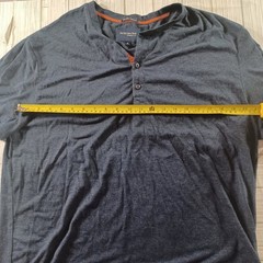Jachs New York Chelsea Henley Mens XL Short Sleeve Button Shirt Gray Blue 13082