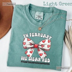 Heart Awareness Month T-Shirt In February We Wear Red Heart Disease Tee