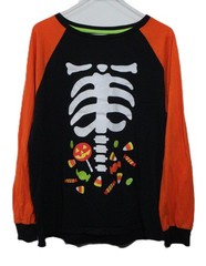 Celebrate! Halloween Skeleton Candy Long Sleeve T-Shirt XL T0500