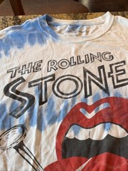 The Rolling Stones Tie Dye Tongue Logo Graphic Tee blue white t-shirt
