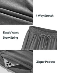 Mens Sweatpants Cotton Yoga Casual Jersey Open Bottom Straight Zipper Pockets