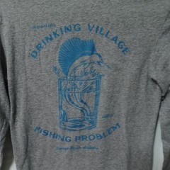 LAT Apparel Oso Orange Beach Alabama Fishing Graphic Long Sleeve Tee Gray Small