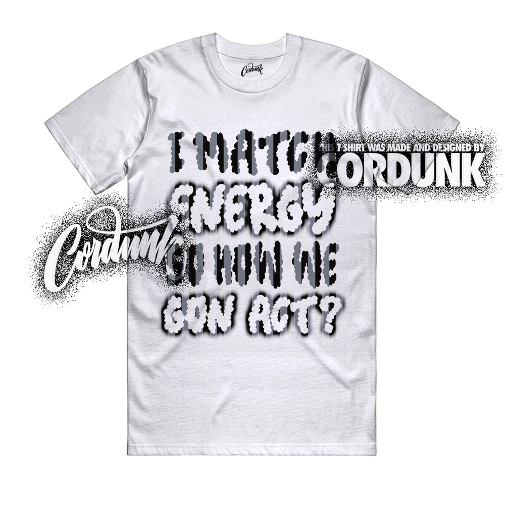 10 OG Steel White Black Light Steel Grey T Shirt Match MATCH