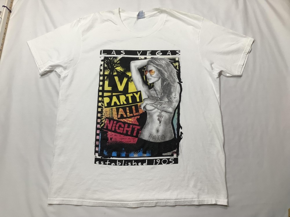 Yazbek Shirt Mens 2XL White Las Vegas Party All Night Brooke Burke vintage