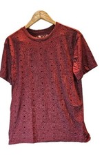 Knicker Bocker Vintage Design Burgandy Black Triangles Mens Shirt SZ L Casual