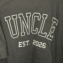 Gildan Uncle Est 2026 Black Heavy Cotton T-Shirt 4XL Mens NWOT Baby Announcement