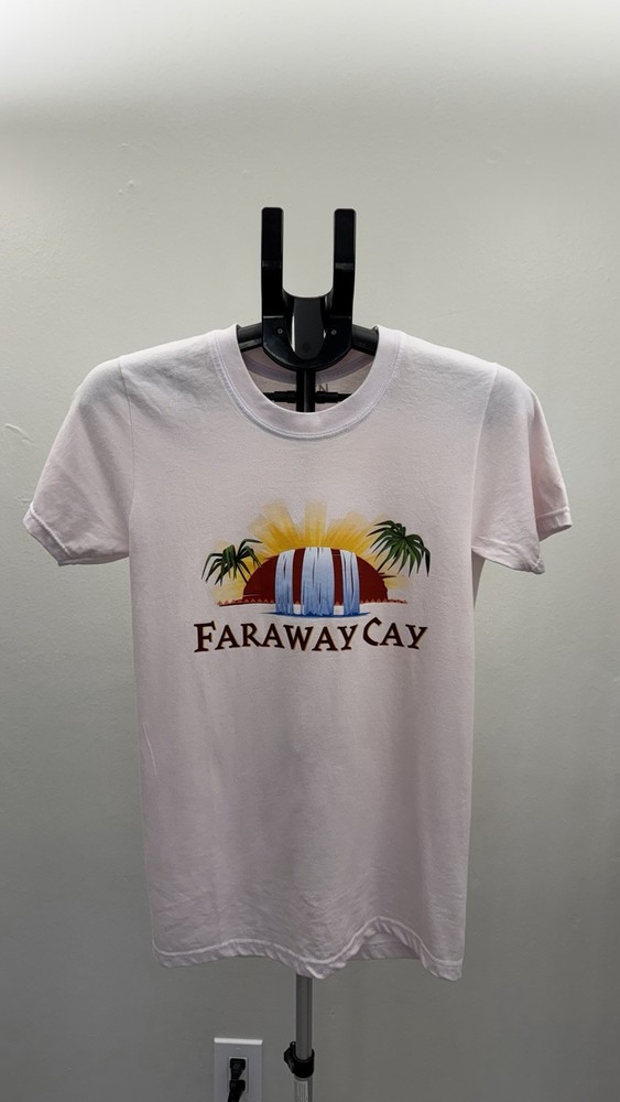 Men Sport Tropical Graphic T-Shirt Men’s S Light Pink Beach Vacation Island Tee