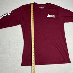 JEDCO Jeep Long Sleeve T Shirt Mens Medium Burgundy Graphic Tee