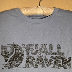 Fjallraven Lush Logo Graphic Tee Men’s M Blue Short Sleeve Outdoor Hiking Shirt