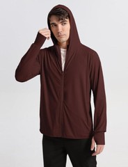 NWT $39 SIZE XL BURGUNDY UPF 50+ Sun Protection Outdoor Lightweight zip hoodie