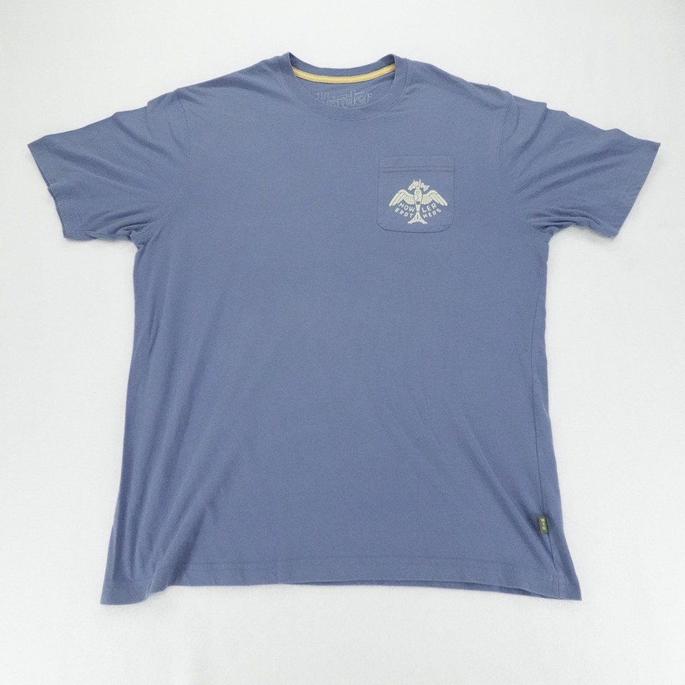 Howler Brothers Shirt Mens XL Blue Pocket Tee Graphic Logo Casual Outdoor Soft
